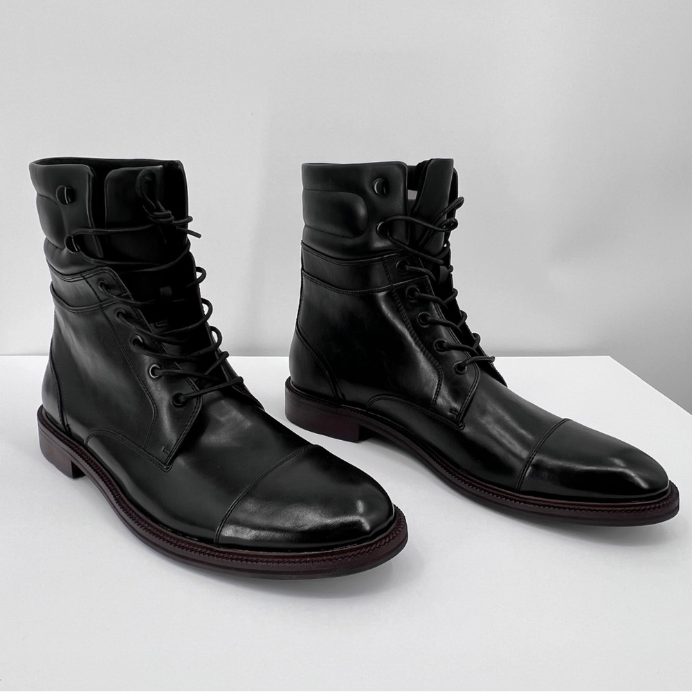 Kenneth Cole Reaction “Let’s‎ Roll” Cap Toe Black Boot | Men’s 9.5